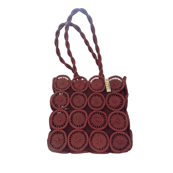Madewell Straw Catania Tote Sweet Dahlia Woven Circle Medallion Summer Bag NWT - Picture 3 of 10